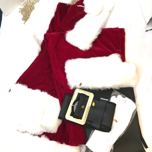 Halco Santa Claus Professional 6 Pc Velveteen Costume  #6591 + #6596 NWOT - Picture 12 of 12